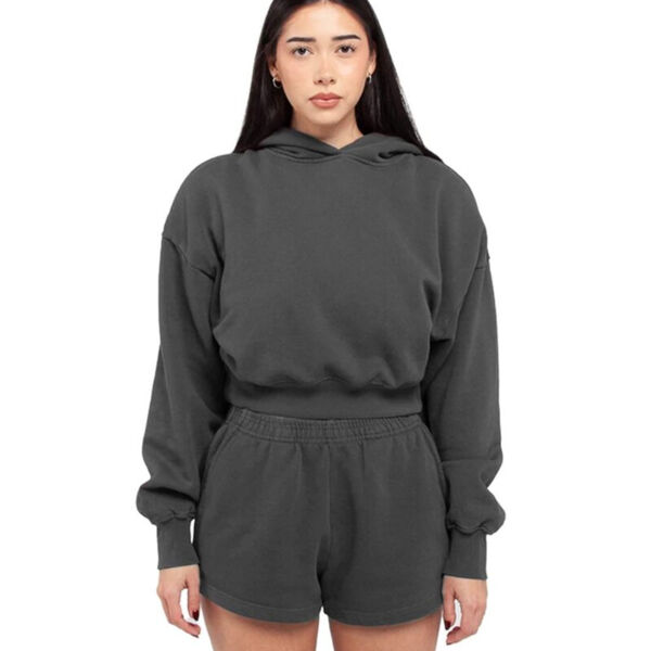 Women's Garment-Dye Crop Hooded Sweatshirt Thumbnail