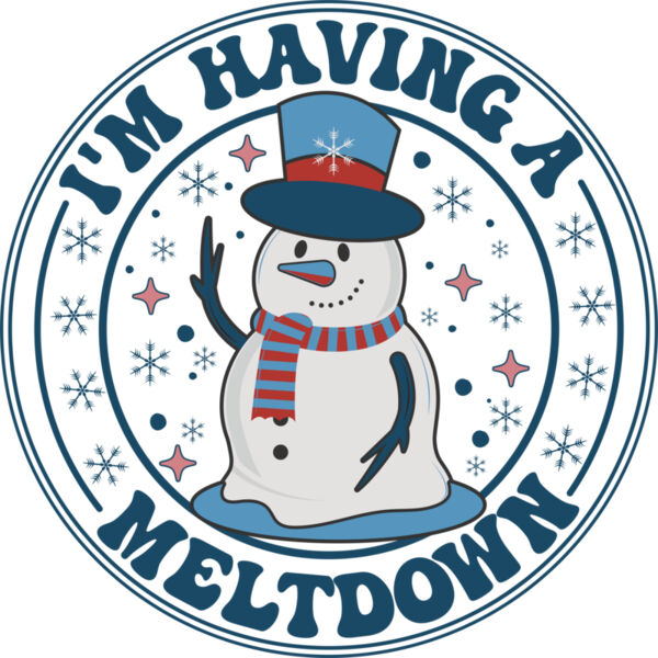 I m Having A Meltdown Retro Funny Snowman T shirt Design Thumbnail